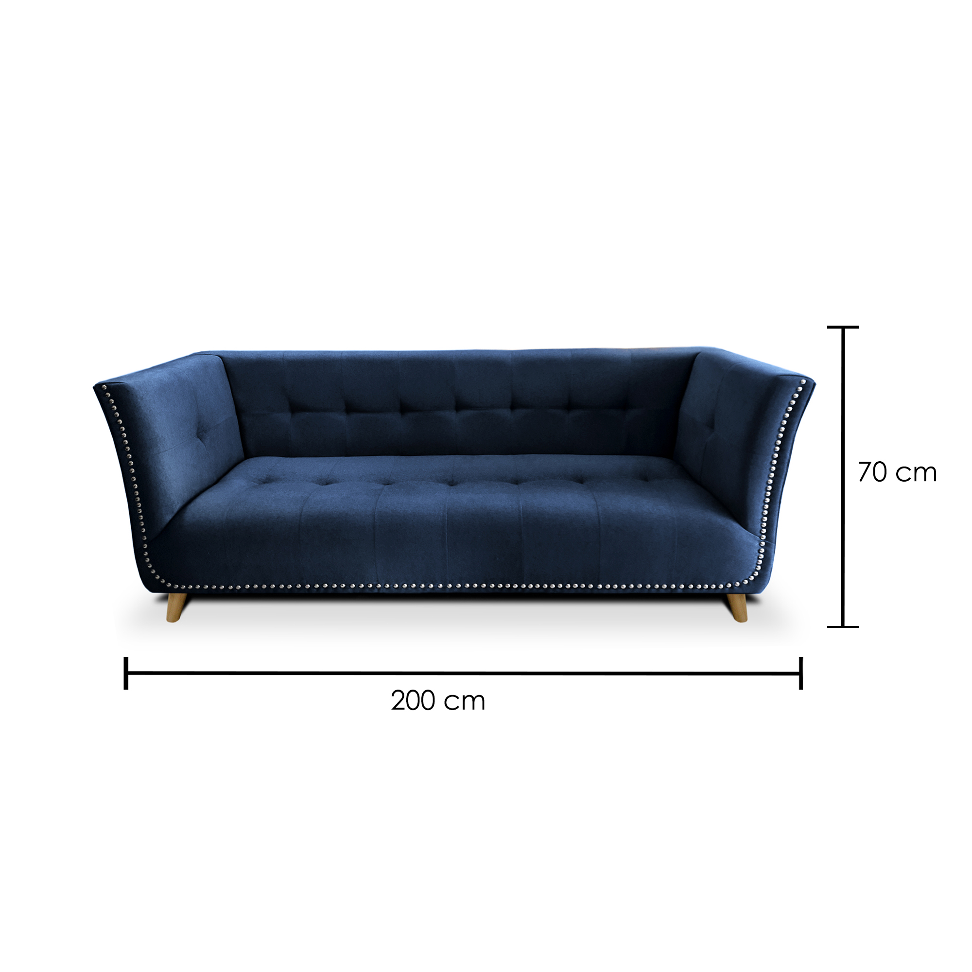 Sofa Homer 3 Puestos Azul Turqui